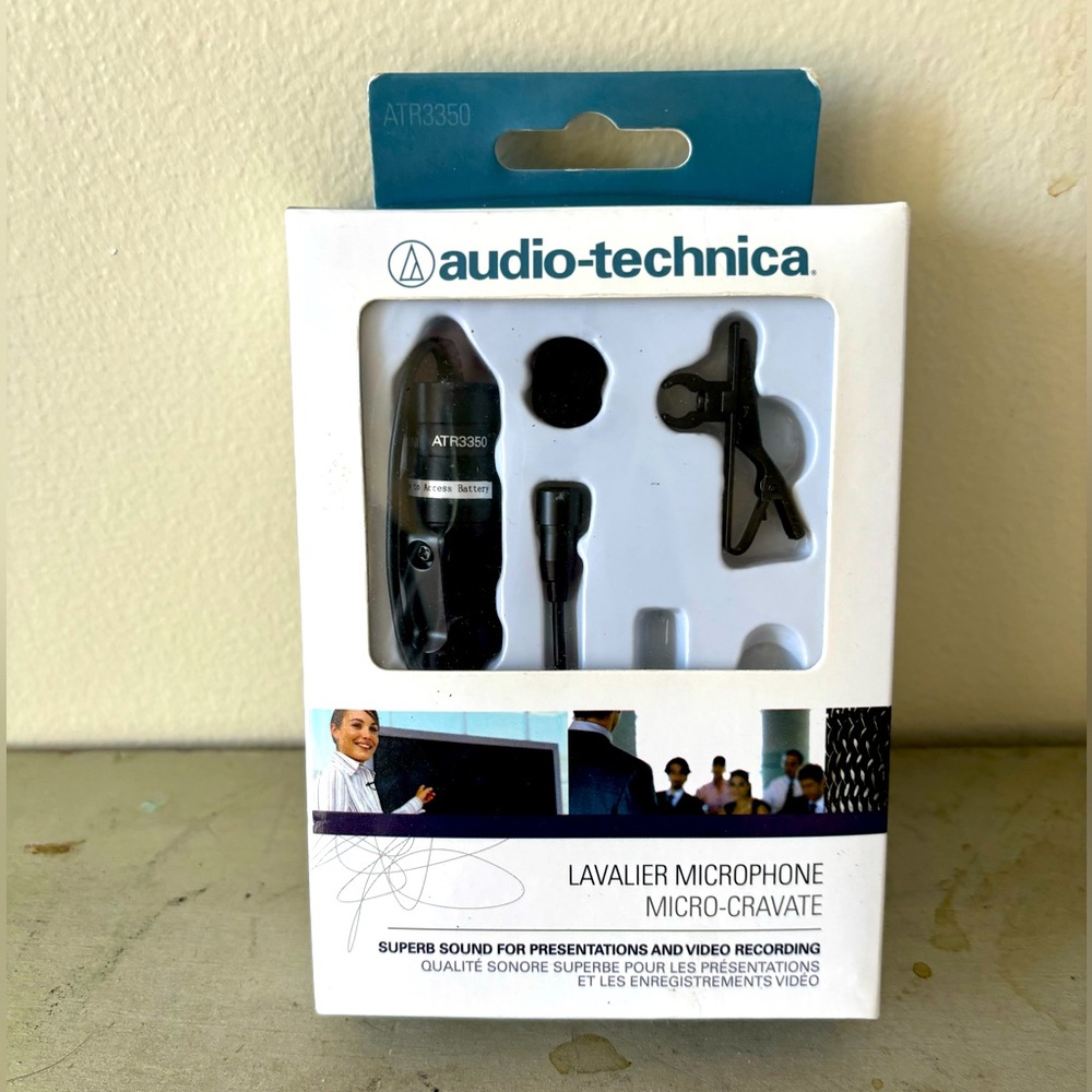 Audio-Technica ATR3350 Condenser Lavalier Microphone Wired 3.5mm New in Box